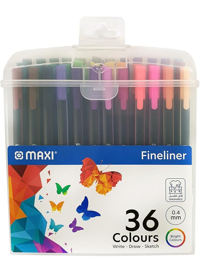 Maxi Mx Fl36 Triangular Fineliner Marker 36 Colour 0.4 Mm Size - Image 1