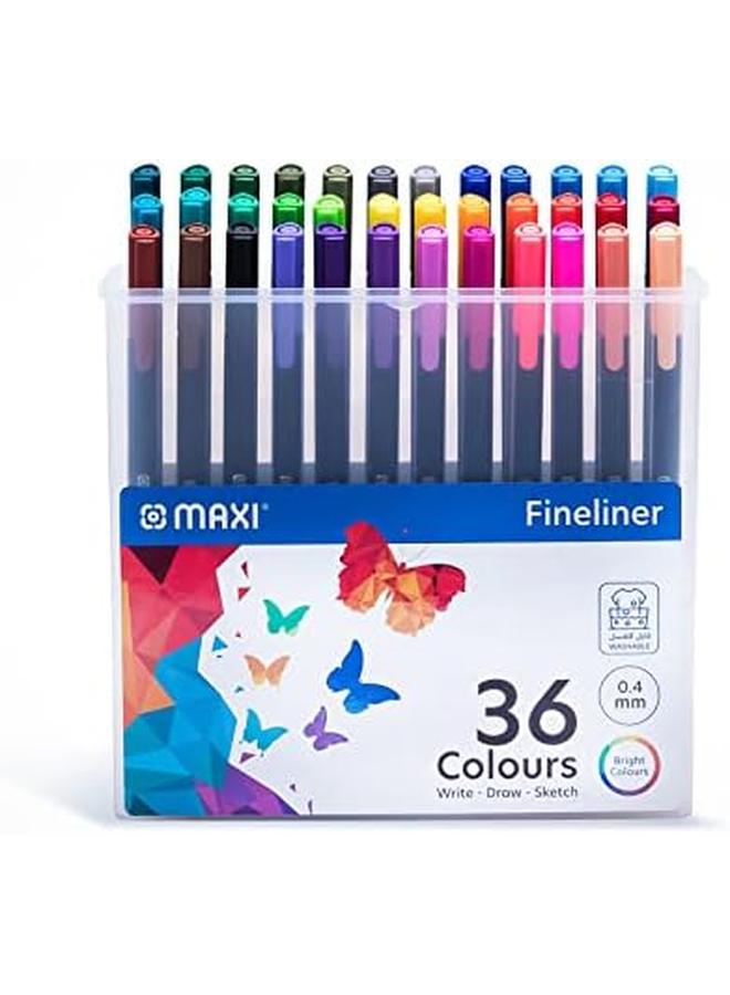 Maxi Mx Fl36 Triangular Fineliner Marker 36 Colour 0.4 Mm Size - Image 3