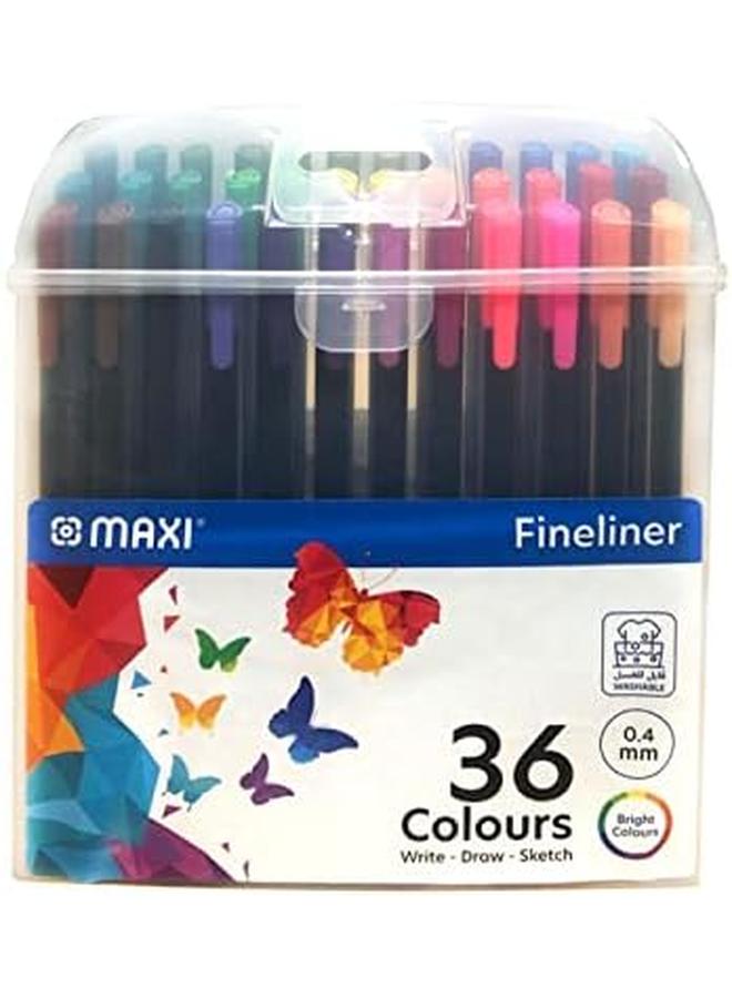 Maxi Mx Fl36 Triangular Fineliner Marker 36 Colour 0.4 Mm Size - Image 2