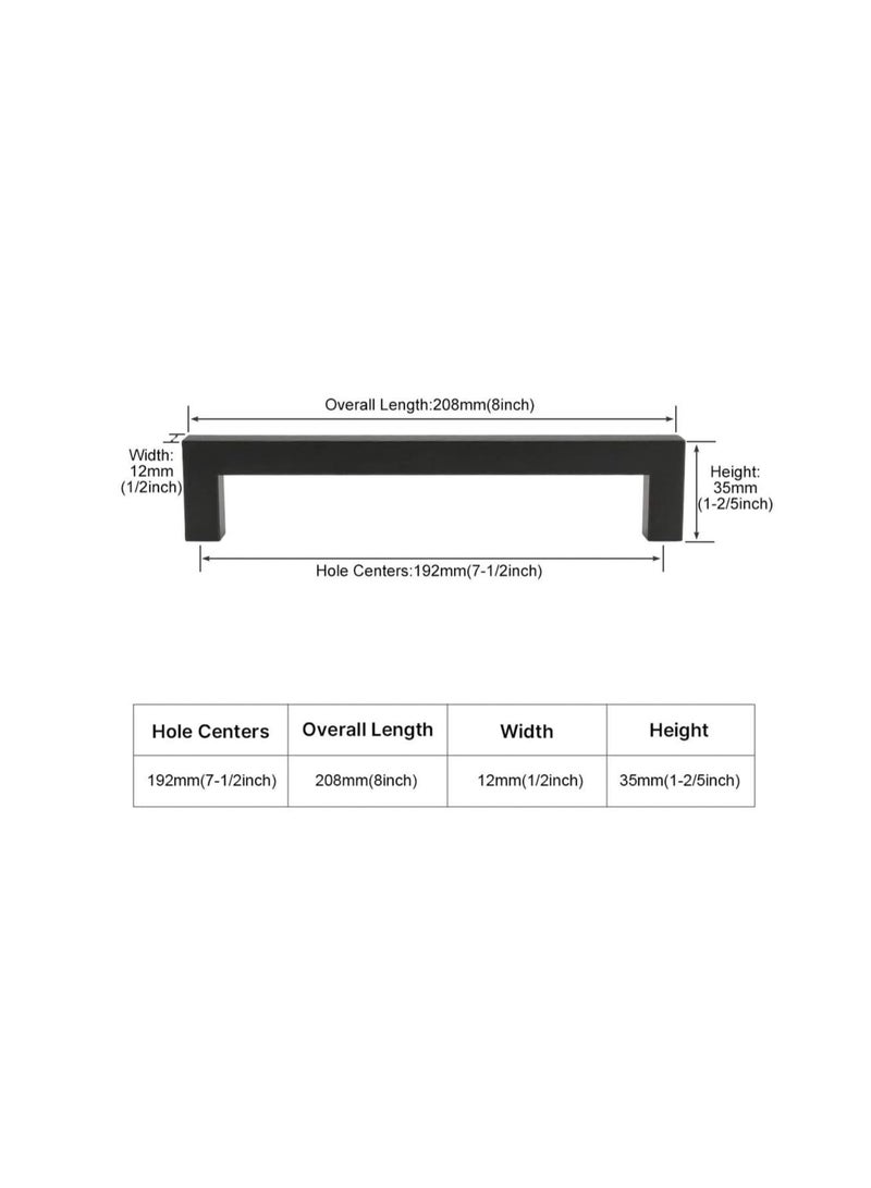 Zikra Cupboard Small Handle Closet Black Small Handle, Solid Square Cabinet Handle Black Furniture Pulls Hole Centers Black Cabinet Hrdware, Modern Bedroom Cabinet Handles 1 Pack - Image 2