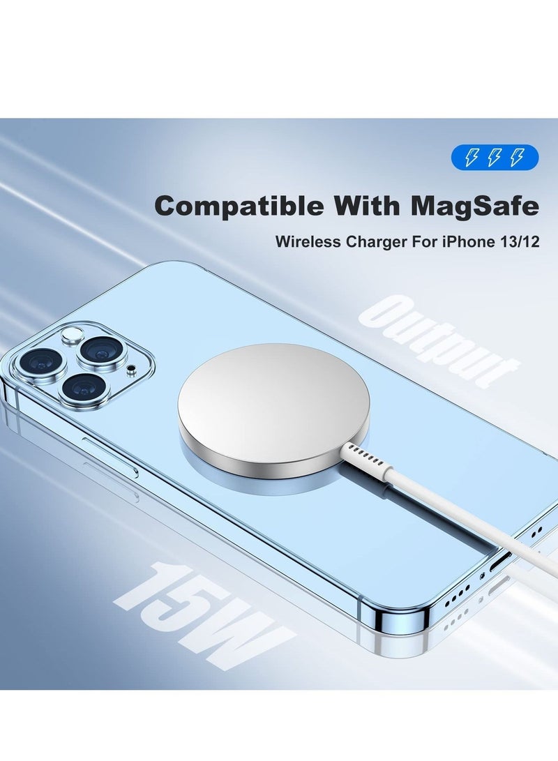Magnetic Wireless Charger 15W Max Wireless Charging Pad,Compatible with Mag-Safe Charger for iPhone 14/13 Mini/13 Pro/13 Pro max/12 Series (No Adapter)