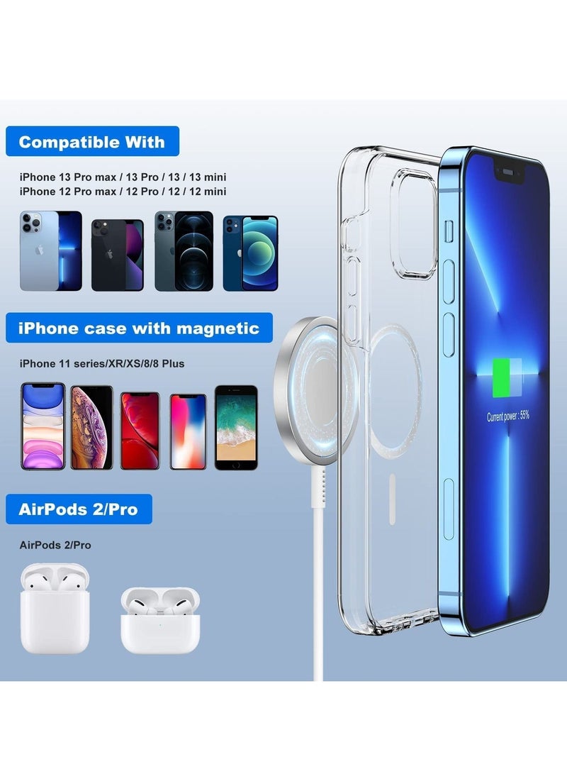 Magnetic Wireless Charger 15W Max Wireless Charging Pad,Compatible with Mag-Safe Charger for iPhone 14/13 Mini/13 Pro/13 Pro max/12 Series (No Adapter)