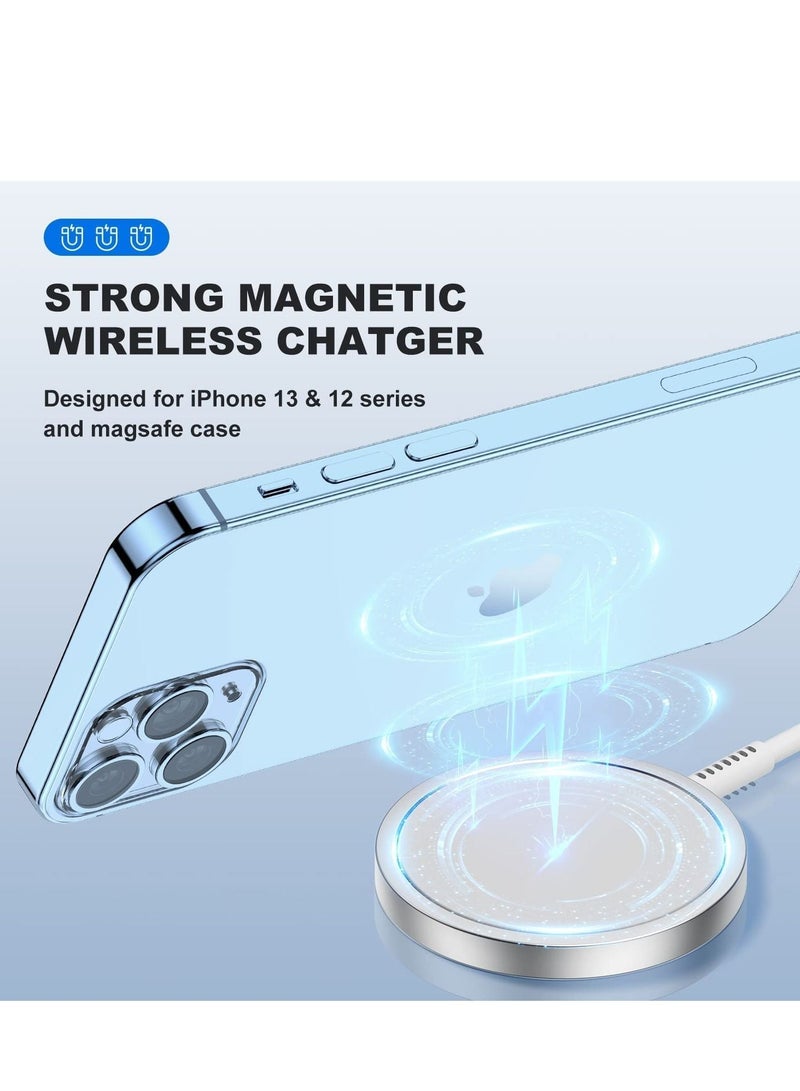 Magnetic Wireless Charger 15W Max Wireless Charging Pad,Compatible with Mag-Safe Charger for iPhone 14/13 Mini/13 Pro/13 Pro max/12 Series (No Adapter)