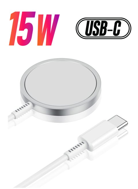 Magnetic Wireless Charger 15W Max Wireless Charging Pad,Compatible with Mag-Safe Charger for iPhone 14/13 Mini/13 Pro/13 Pro max/12 Series (No Adapter)