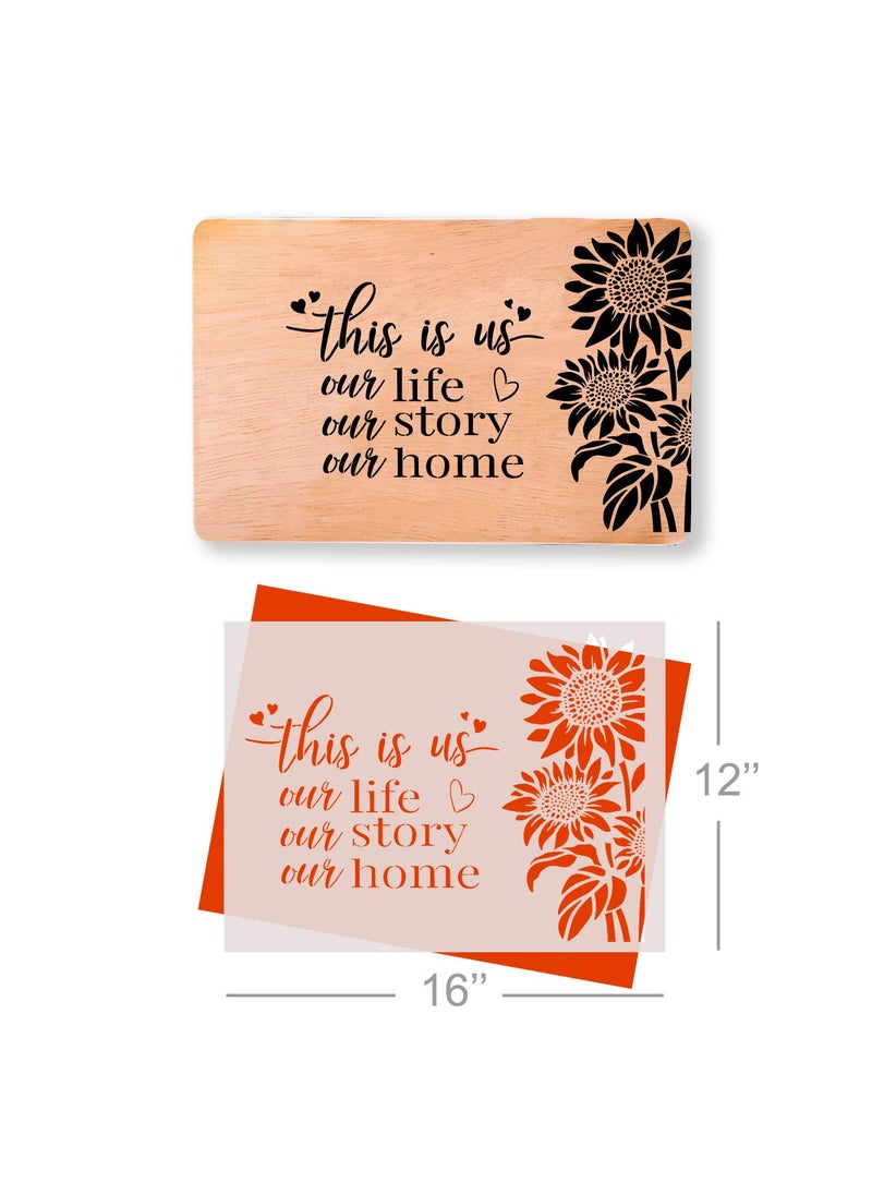G GSS Designs GSS Designs Sunflower Stencils for Painting Decor This is US(12 x 16 Inches) Inspirational Word Stencils Sunflower DIY Craft Template for Painting on Wood, Canvas, Wall Sign Home Decor(SL-087)  - Image 2