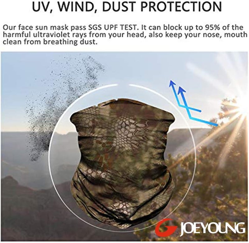 JOEYOUNG 3D Face Sun Mask, Neck Gaiter, Headwear, Magic Scarf, Balaclava, Bandana, Face Mask, Hunting, Running, Motorcycle - Image 3