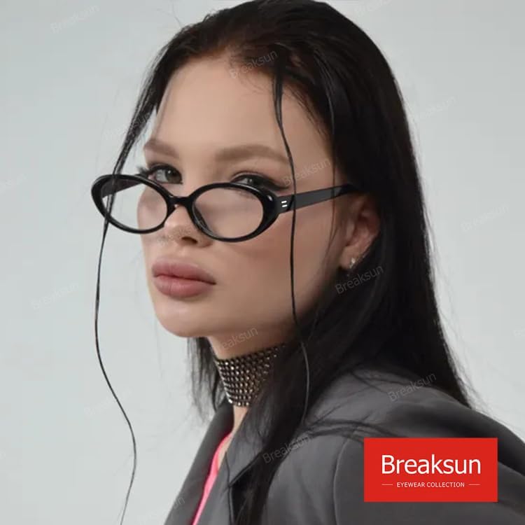 Breaksun Retro Oval Sunglasses for Women Men Fashion Small Oval Sunglasses 90s Vintage Shades - Image 3