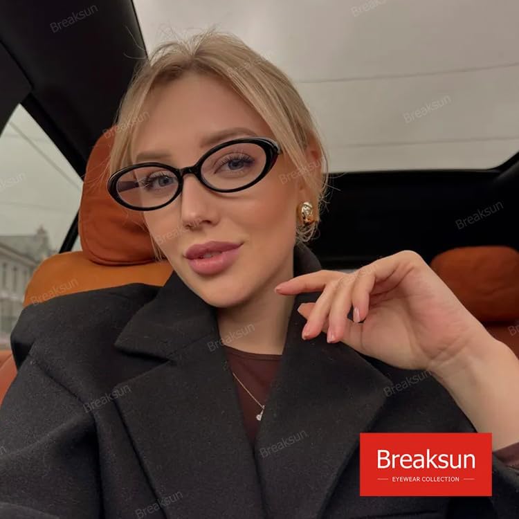 Breaksun Retro Oval Sunglasses for Women Men Fashion Small Oval Sunglasses 90s Vintage Shades - Image 2