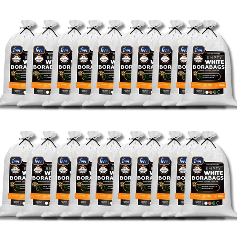 JPPL White Gunny Bags 12"X18" Capacity 10 Kg, Large Bori of Packing of Food, Parcels Goods Items bori Bags Bora For Multipurpose Packing | Empty White Big Bora | Logistics, Household (20) - Image 1