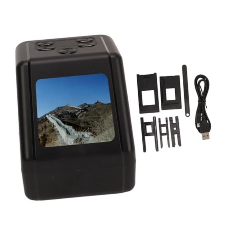 Film Scanner for 135/126/110/8mm Slides/Negatives to JPG, 22MP High Resolution Digital Converter, ABS Material, Black, Fast Accurate - Image 1