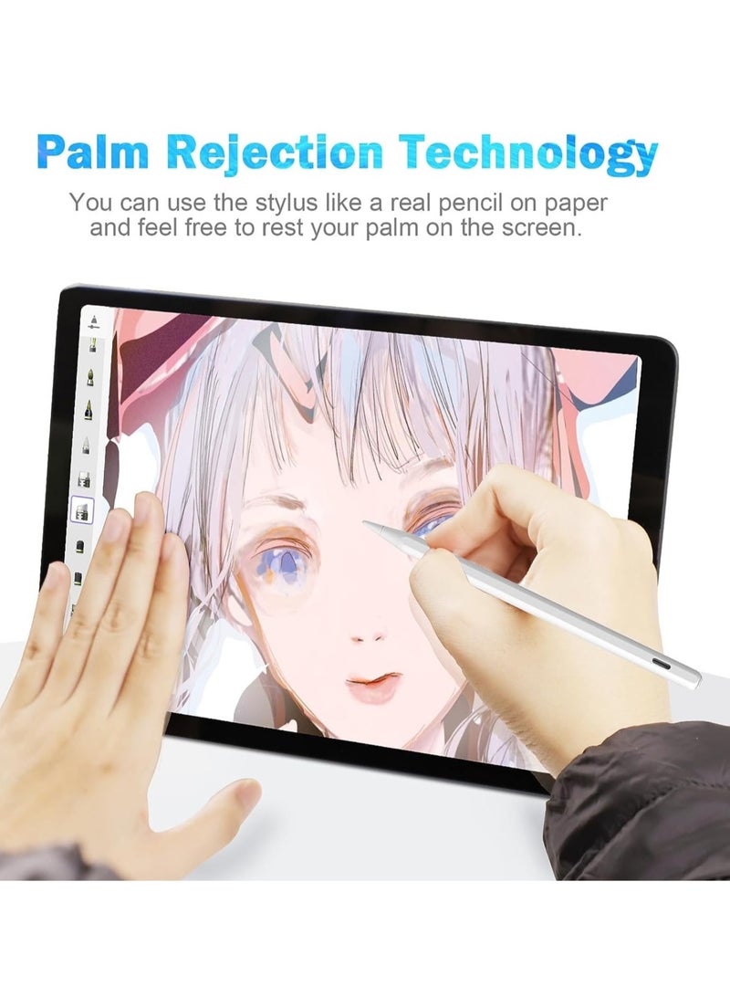 Pencil for iPad, Palm Rejection Stylus Pen Rechargeable Ultra High Precision & Sensitivity Compatible with iPad 2018~2023(iPad 10/9/8/7/6, iPad Pro/iPad mini/iPad Air)  - Image 2