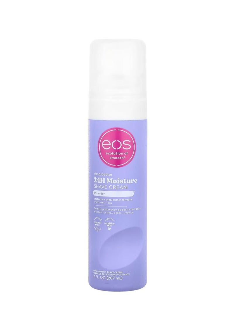 إي أو اس كريم الحلاقة المرطب 24 ساعة من شيا بيتر، باللافندر، 7 أونصة سائلة (207 مل) - Image 1