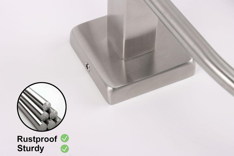 TocTen Towel Ring/Hand Towel Rack - Thicken SUS304 Stainless Steel Bathroom Hand Towel Holder Heavy Duty Unique Oval Hand Towel Hanger Wall Mounted for Bathroom Kitchen Sink (Brushed Nickel) - Image 4