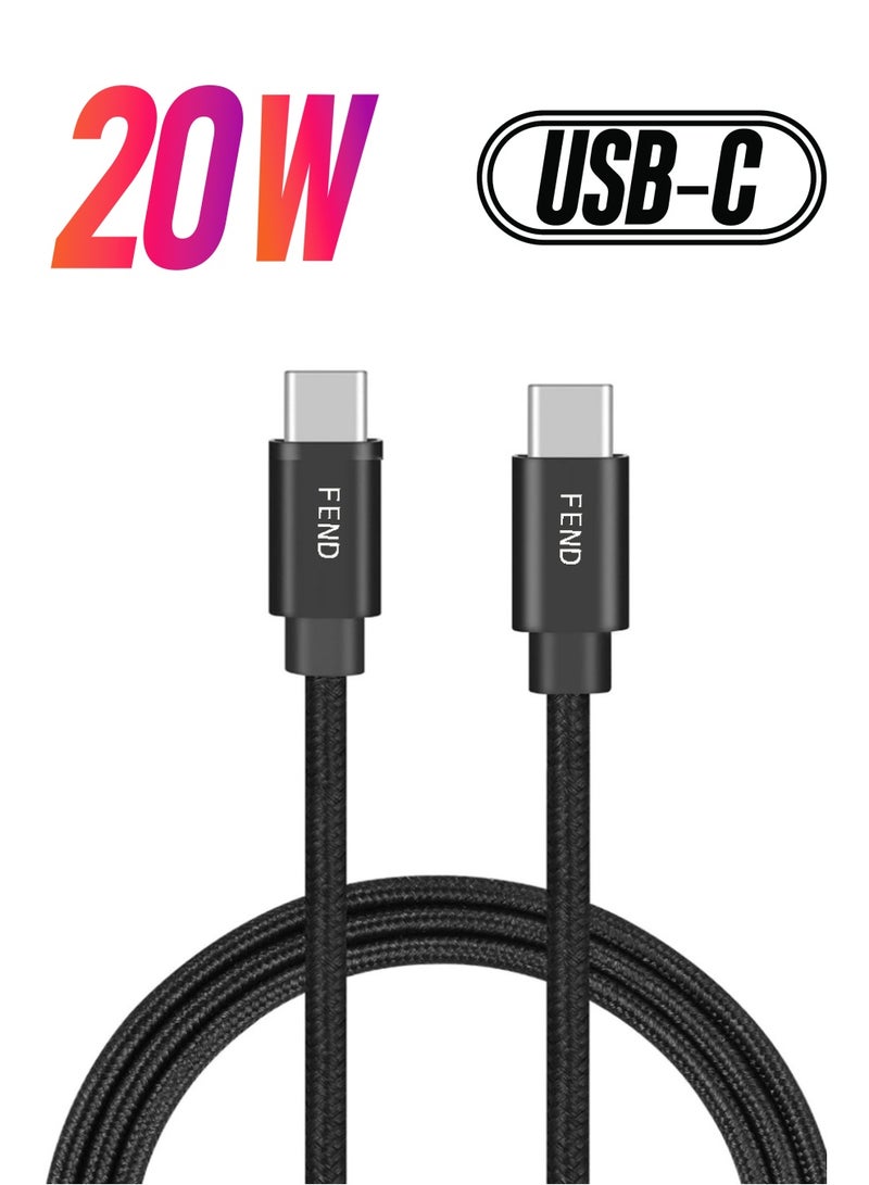 Fend FW84 Type C To Type C  Cable For Fast Charging and Data Transferring Compatible With Mobiles and Tablets - Image 1