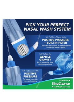 Sinu Cleanse Soft Tip Micro-Filtered Nasal Wash System, 30 All-Natural Saline Packets, Made in USA  - Image 2