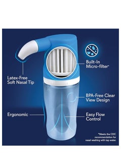 Sinu Cleanse Soft Tip Micro-Filtered Nasal Wash System, 30 All-Natural Saline Packets, Made in USA  - Image 3