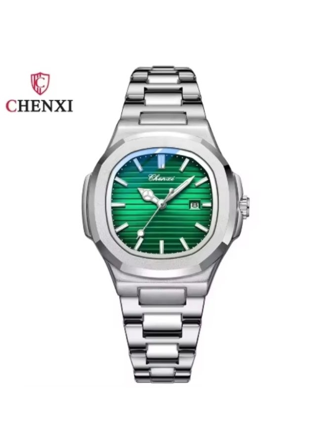 شينيكسي عامة
ساعة زوجية من طراز Chenxi 8222 Dawn ذات سوار فولاذي، مضيئة، مقاومة للماء، عصرية، مخصصة للأعمال، مزودة بتقويم، ساعة كوارتز نسائية - Image 1