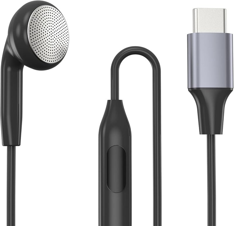 Single Side C Style Earbud with Mic for One Ear Listening Comfortable Fit 3.5mm or USB C - Image 3