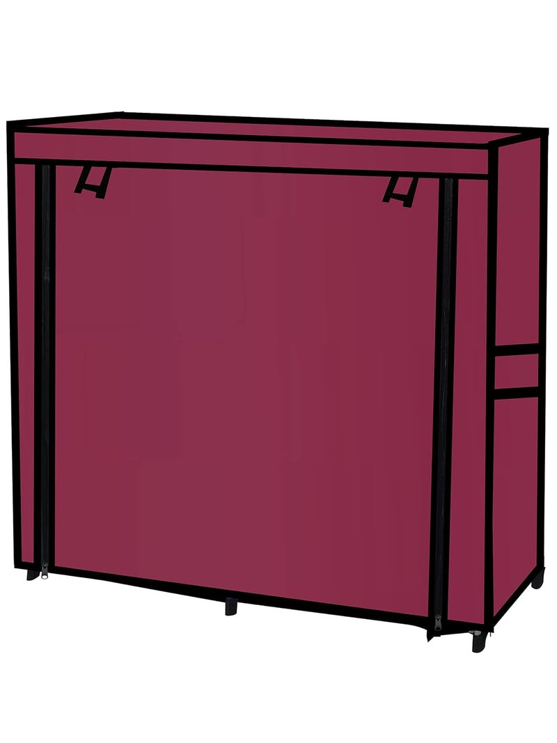 SANAMSTORE 12 Layer Collapsible Fabric Wardrobe Organizer for Clothes DIYMaroon - Image 5