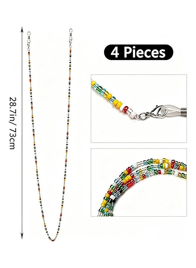 Quantum 4 Pcs Beaded Eyeglass Chains Anti Loss Reading Eyeglass Colorful Glasses Chain Around Neck for Women Girls Daily Use Travel Sports Fashion and Reading - Image 2