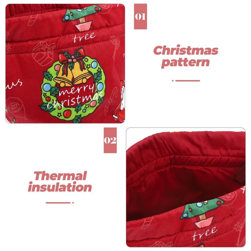 Round Cotton Teapot Cozy Warmer Cover For Heat Retention And Dust Prevention Red - Image 4