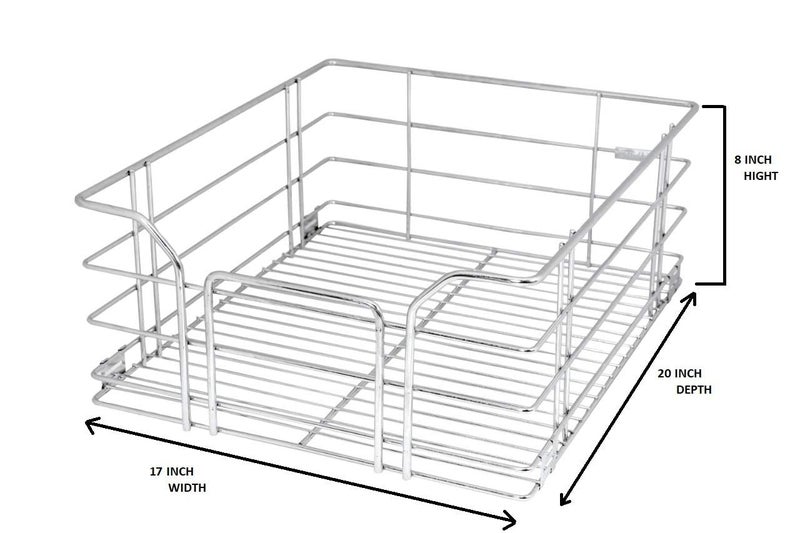 NNIDHI NNIDHI Basket Stainless Steel Floor Mount Modular Kitchen Basket AccessoriesMultipurpose Utensils Cabinet Drawer For Kitchen Wired 4 Plain 6 Plain 8 Plain 8Mm17 WidthX20 Depth Inch With Channel  - Image 5