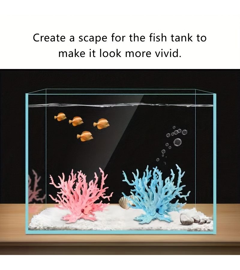 Multi Color Ocean Coral Decor White Blue Pink Resin Aquarium Ornament - Image 4