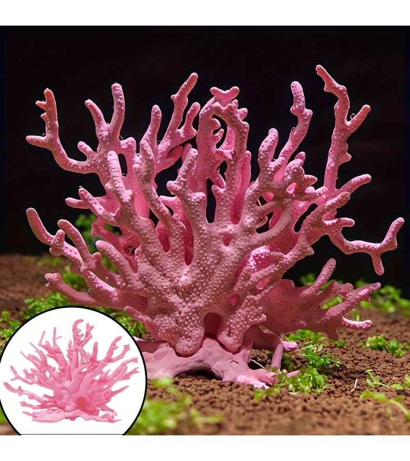 Multi Color Ocean Coral Decor White Blue Pink Resin Aquarium Ornament - Image 3