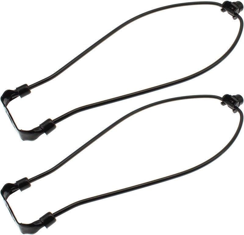 OZXNO 11 Inch Lamp Shade Harp Holder 2-Pack Heavy Duty Horn Frame Lamp Shade Bracket with Light Base and Solid Lamp Finial DIY Lighting Replacement Accessories for Table/Floor Lamps (Black) - Image 1