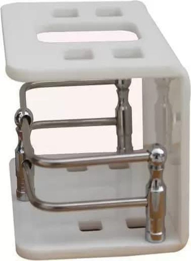 GLAMAXY Acrylic Tooth Brush Holder/Stand/Tumbler for Bathroom Accessories for Home Acrylic Wall Shelf (Number of Shelves - 1, White) - Image 4