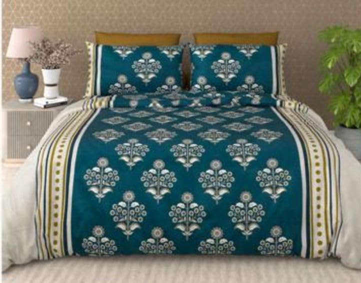 SITTING STYLE Sitting Style350 Tc Glace Cotton Double King Size Duvet Cover II Razai Cover II Quilt Cover for Double Bed Size with Zipper Dohars 90x100 inchMulticolor  - Image 1