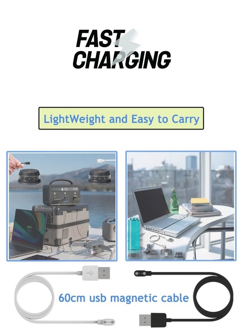 YwonShne - Charger Compatible with HidrateSpark PRO/HidrateSpark PRO Steel/HidrateSpark PRO Tumbler Charger Chargering Cable Cord Magnetic USB Cradle Accessories(White+Black) - Image 1