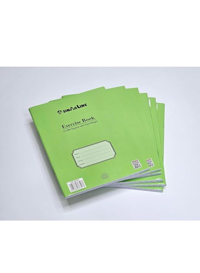 SINARLINE Exercise 100 Sheet 10 mm Square Notebook 6-Pieces, A5 Size - Image 2
