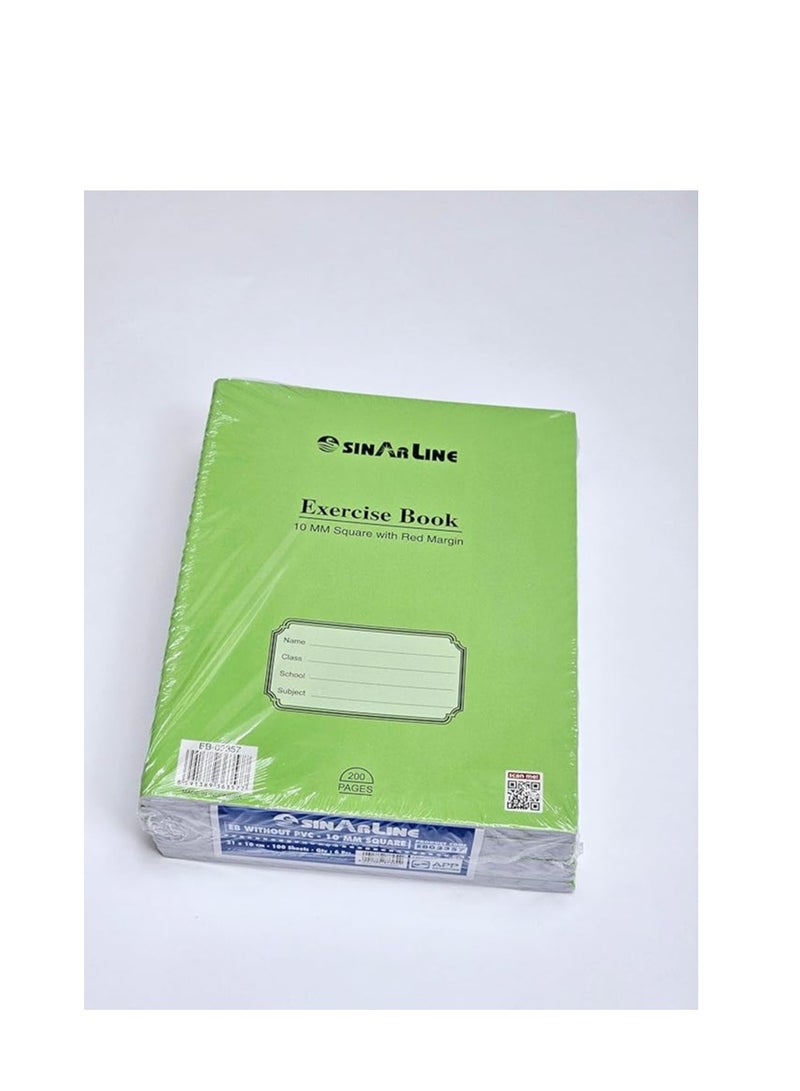 SINARLINE Exercise 100 Sheet 10 mm Square Notebook 6-Pieces, A5 Size - Image 3