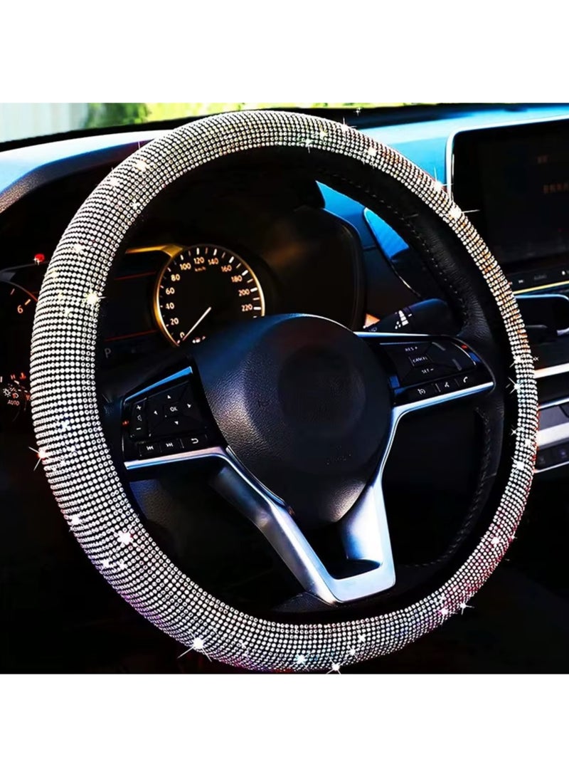 Universal Car Steering Wheel Cover with Rhinestone Crystal