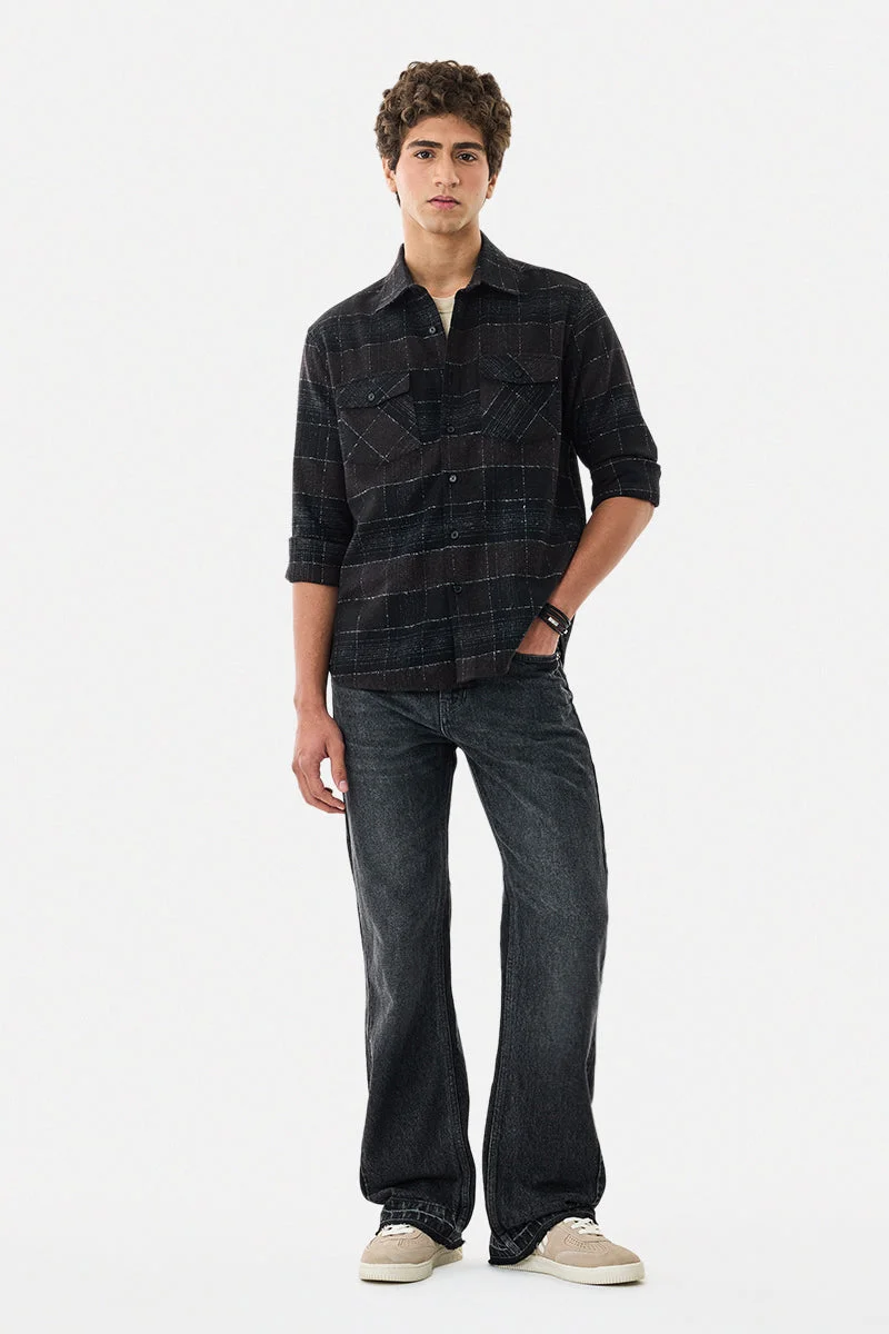 SNITCH Double Pocket Regular Fit Checks Shirt