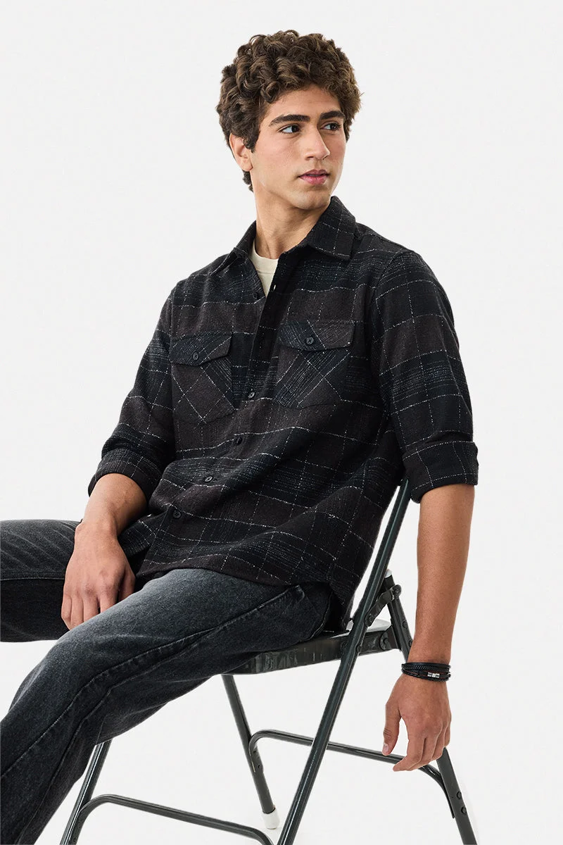 SNITCH Double Pocket Regular Fit Checks Shirt