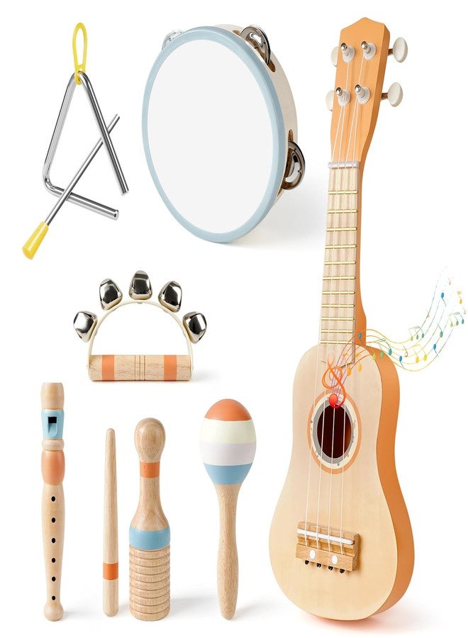 Vanplay Kids Guitar Set - Toys for 2 3 Year Old Boy & Girls Birthday Gifts, 7 in 1 Montessori Musical Instruments for Toddlers 2-4, Musical Band Sets with Ukulele/Flute/Tambourine/Maracas Toys for Kids 3-5 - Image 1