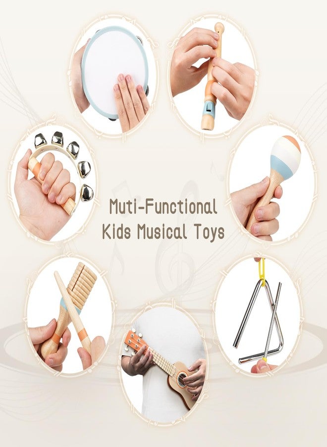 Vanplay Kids Guitar Set - Toys for 2 3 Year Old Boy & Girls Birthday Gifts, 7 in 1 Montessori Musical Instruments for Toddlers 2-4, Musical Band Sets with Ukulele/Flute/Tambourine/Maracas Toys for Kids 3-5 - Image 4