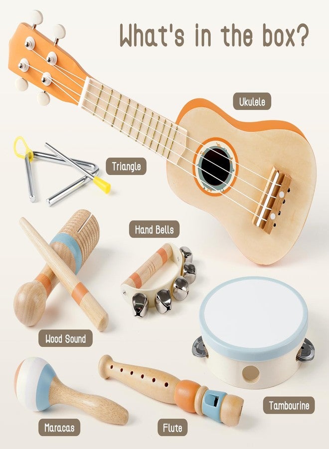 Vanplay Kids Guitar Set - Toys for 2 3 Year Old Boy & Girls Birthday Gifts, 7 in 1 Montessori Musical Instruments for Toddlers 2-4, Musical Band Sets with Ukulele/Flute/Tambourine/Maracas Toys for Kids 3-5 - Image 3