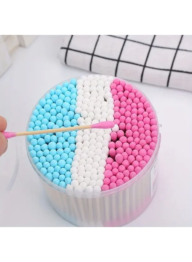 300 قطعة من مسحات الخيزران الملونة ذات الاستخدام الواحد، أعواد مزيل مكياج ناعمة للعناية بالبشرة ومجوهرات - Image 1