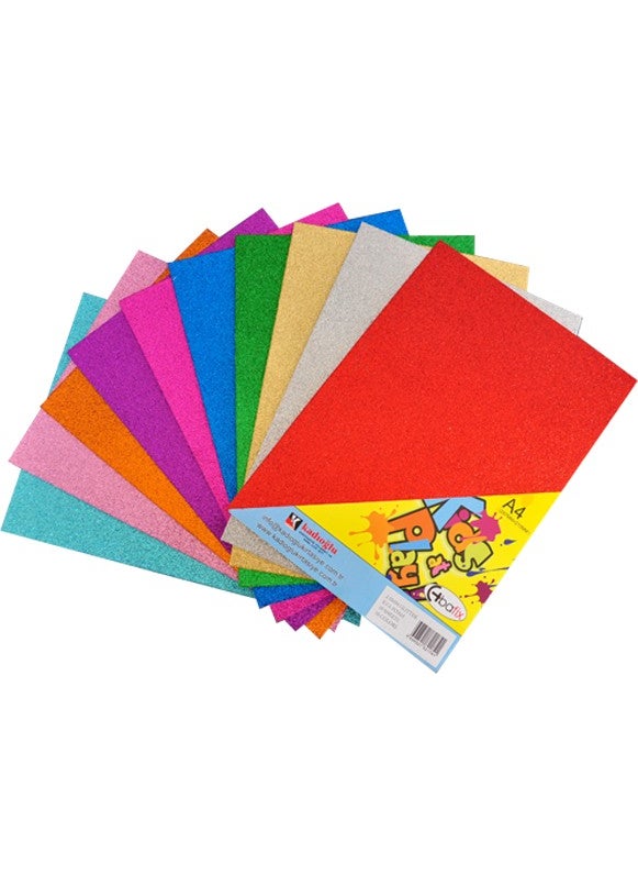Bafix Glitter Eva A-4 Color Glitter 10 Pieces (1 Pack 10 Pieces) 