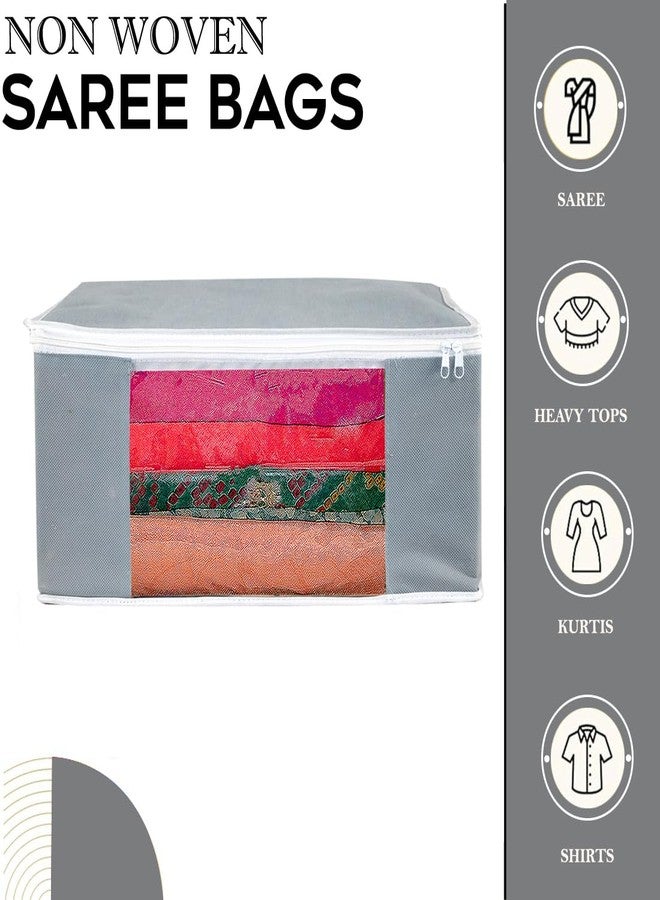 Shaping Fabric Saree Cover Set of 01 Non-Woven Fabric Clothes Organiser for Wardrobe with Transparent Window & Double Zip Clothes Storage Bag, Garment Cover SF_XL_SC_CC_XPID1598426731598869 - Image 2