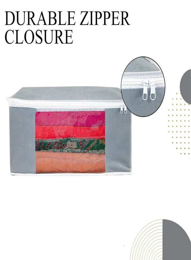 Shaping Fabric Saree Cover Set of 01 Non-Woven Fabric Clothes Organiser for Wardrobe with Transparent Window & Double Zip Clothes Storage Bag, Garment Cover SF_XL_SC_CC_XPID1598426731598869 - Image 5
