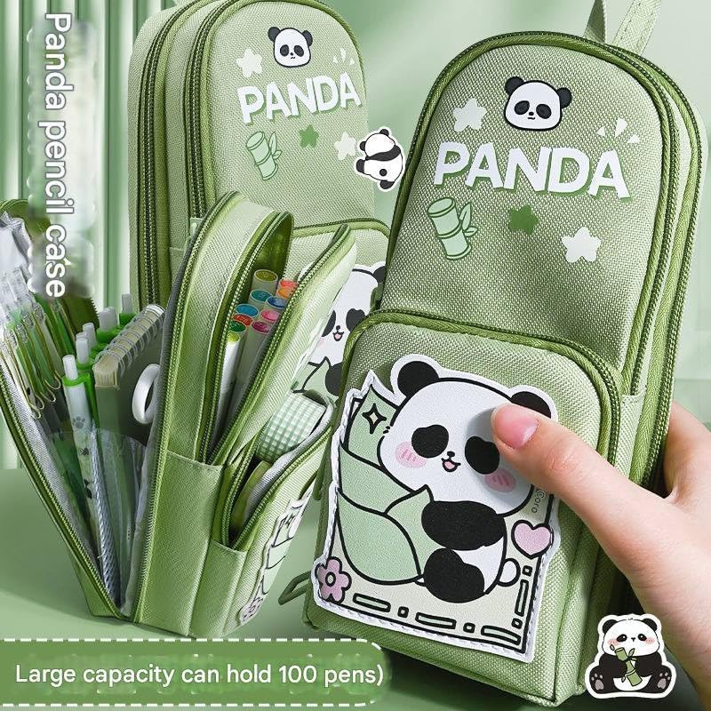 Royals hub EVA Panda Cartoon Theme 3D Pencil Case Pouch, Multipurpose Zipper for Kids, Pen and Pencil Bag for School Kids, Girls, Stationery Storage Box, Green - Image 5