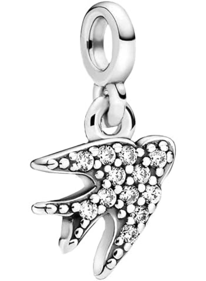 PANDORA Swallow Sterling Silver Mini Dangle with Clear Cubic Zirconia - Image 1
