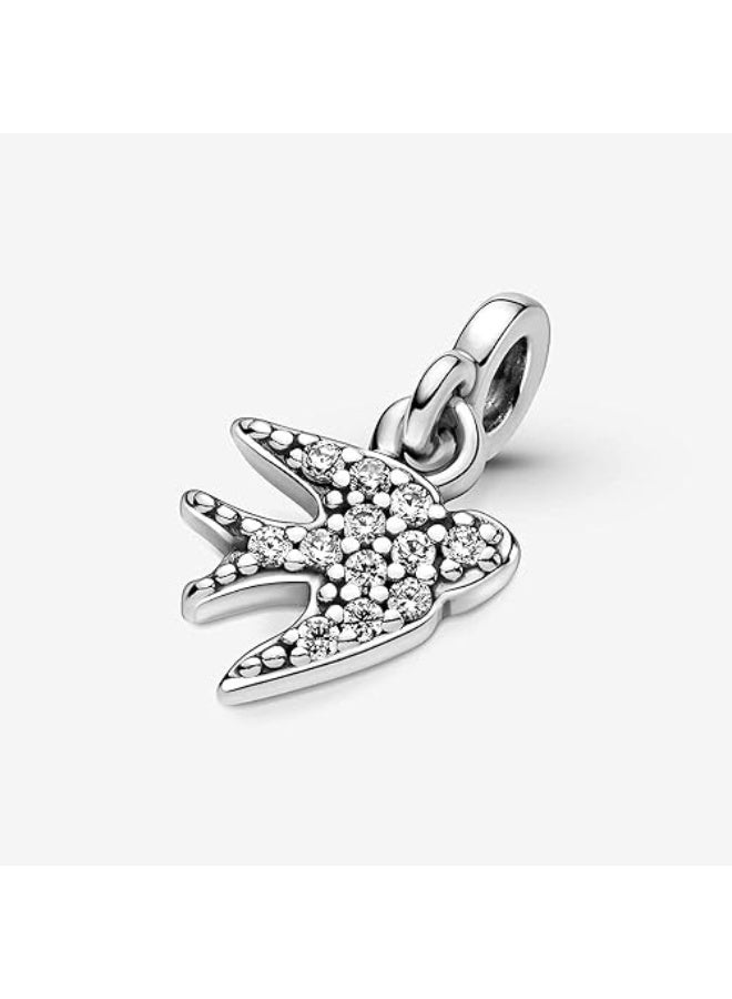 PANDORA Swallow Sterling Silver Mini Dangle with Clear Cubic Zirconia - Image 4