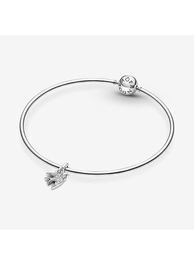 PANDORA Swallow Sterling Silver Mini Dangle with Clear Cubic Zirconia - Image 3