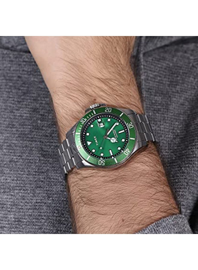 TIMEX Men's Harborside Coast TW2U72000  Stylish Green Dial & Silver Stainless Steel Watch - Image 5