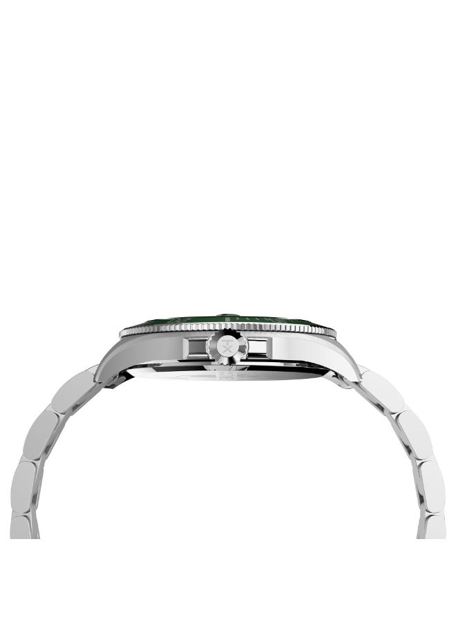 TIMEX Men's Harborside Coast TW2U72000  Stylish Green Dial & Silver Stainless Steel Watch - Image 2